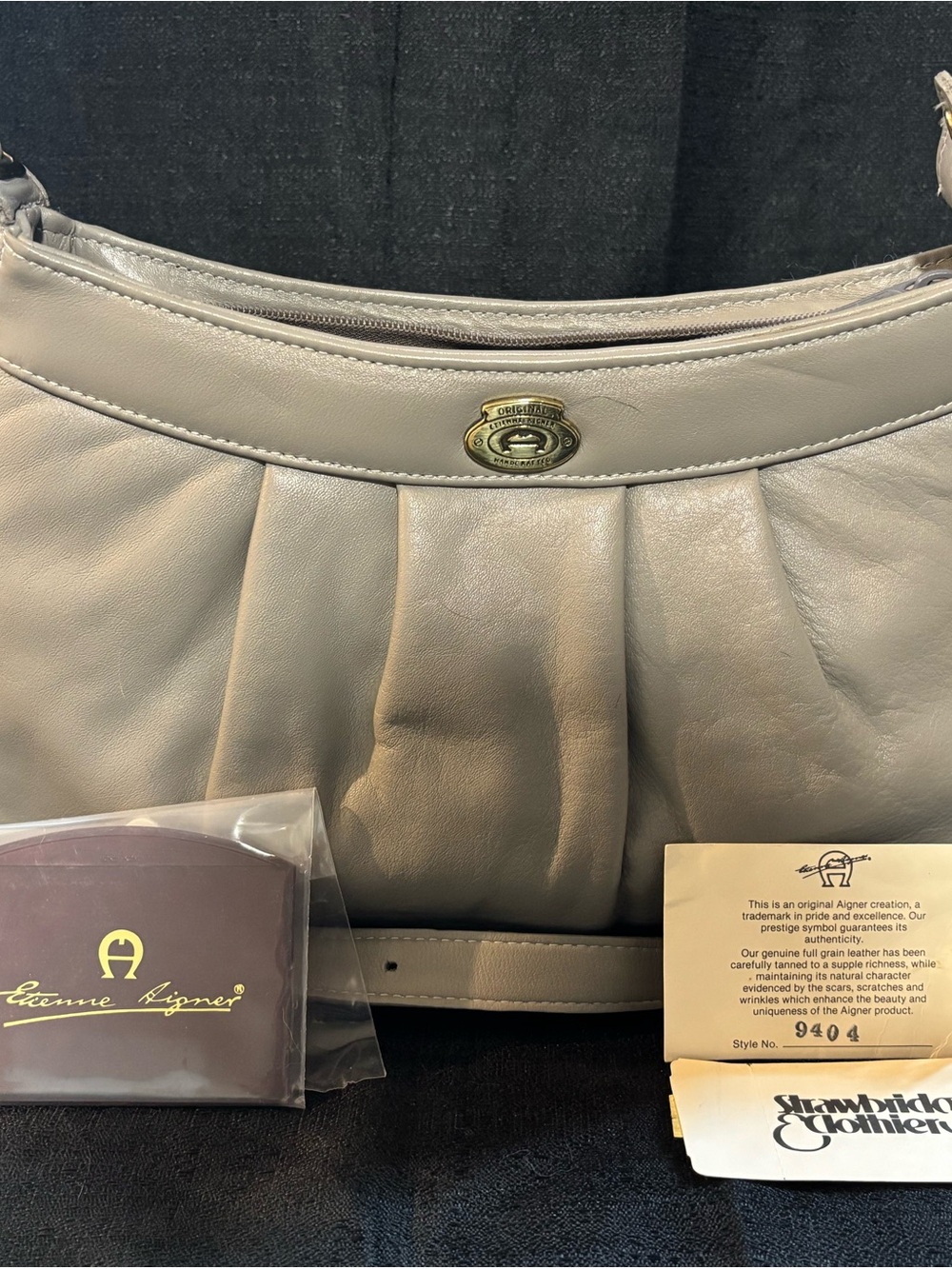 Etienne Aigner Soft Leather Shoulder Bag in Light Taupe